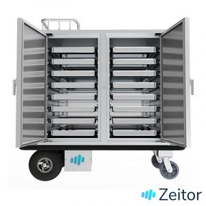 Carro electrico de reparto con bandejas frio calor