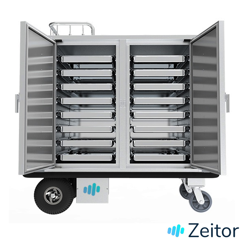 Carro electrico de reparto con bandejas frio calor