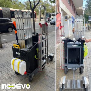 patinetes electricos para limpieza fachadas escaparates escalera